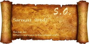 Sarnyai Orbó névjegykártya